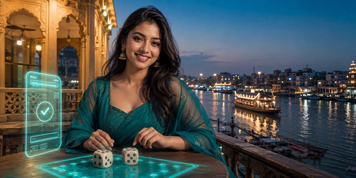বরিশালের মডেলের হাতে ডাইস গেম — dhaka bet নতুন গেম বিভাগের প্রচারমূলক দৃশ্য