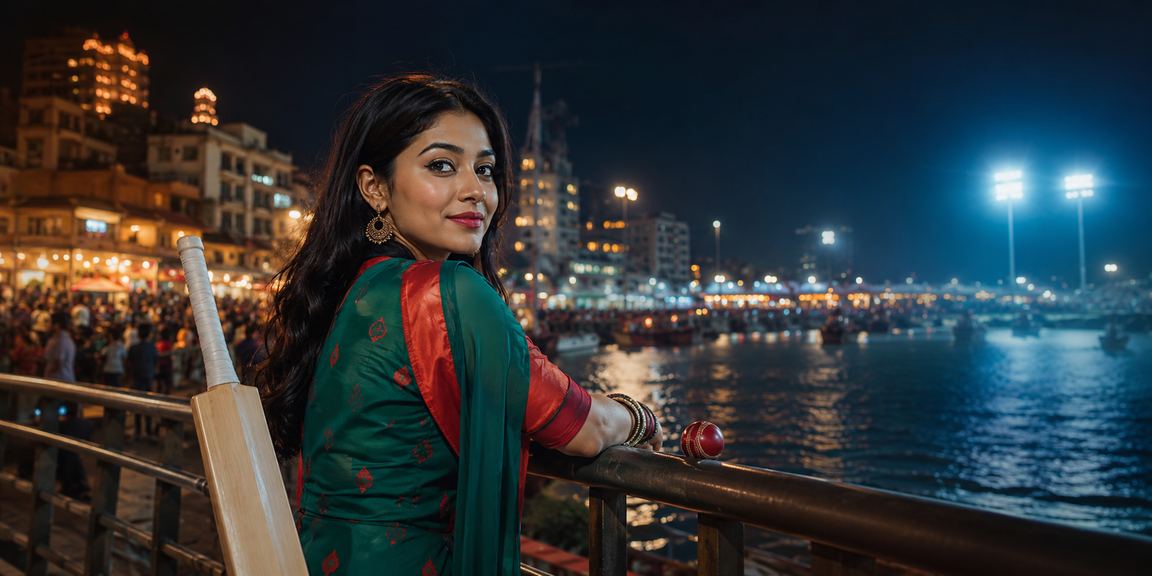 কুমিল্লার সমুদ্রসৈকতে ক্রিকেট বেটিং থিমে dhaka bet স্পোর্টস বিভাগের প্রচারমূলক দৃশ্য