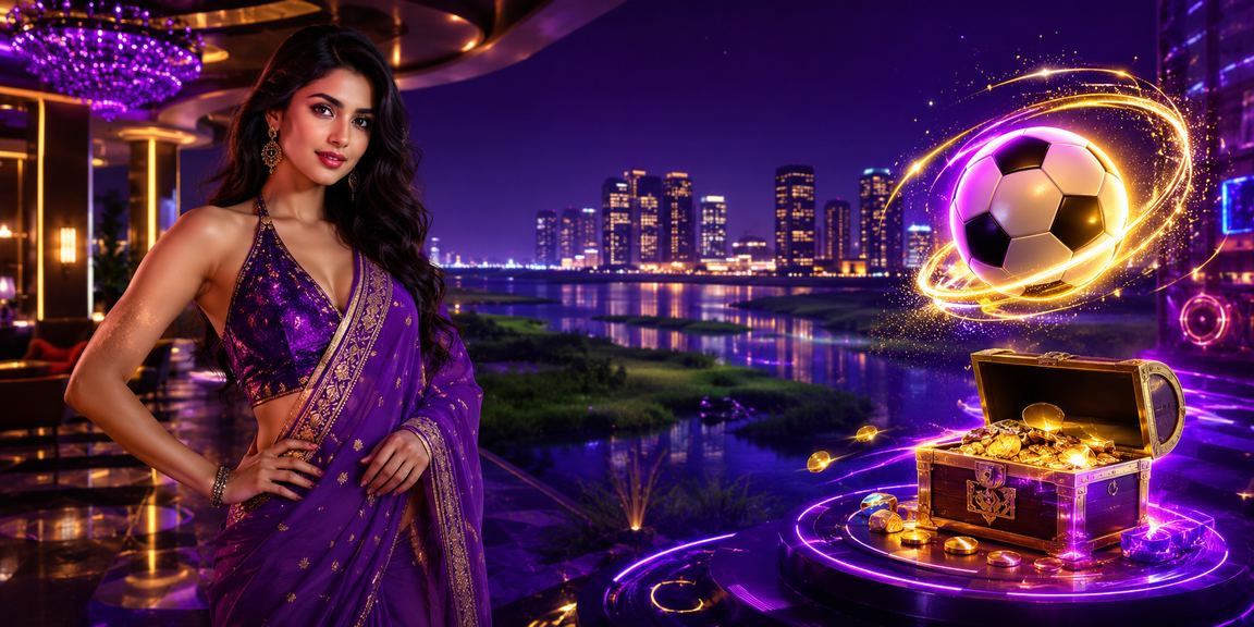 ঢাকার নিয়ন আলোর পটভূমিতে ফুটবল বেটিং থিমে dhaka bet খেলাধুলা বিভাগ